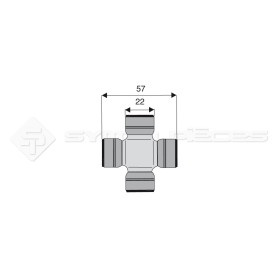 Croisillon circlips extérieurs - TOYOTA - Diam. Croisillon : 22mm - Long. Entre circlips : 57mm