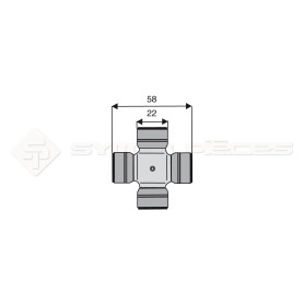 Croisillon circlips extérieurs - Diam. Croisillon : 22mm - Long. Entre circlips : 58mm - Ref: CRO072548