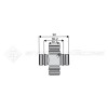 Croisillon circlips intérieurs - Diam. Croisillon : 30.2mm - Long. Entre circlips : 60.2mm - Ref: CRO039151