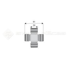 Croisillon circlips extérieurs - Diam. Croisillon : 24mm - Long. Entre circlips : 61mm