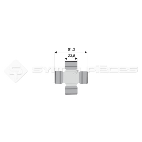 Croisillon circlips extérieurs - SAME. LAMBORGHINI - Diam. Croisillon : 23.8mm - Long. Entre circlips : 61.3mm