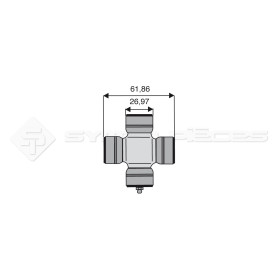 Croisillon circlips extérieurs - Diam. Croisillon : 26.97mm - Long. Entre circlips : 61.86mm - Ref: CRO039138