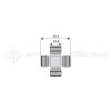 Croisillon circlips extérieurs - Diam. Croisillon : 23.8mm - Long. Entre circlips : 62.5mm - Ref: CRO068019