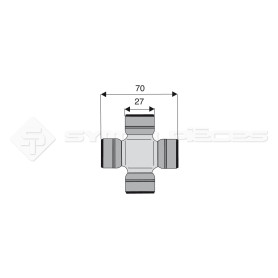 Croisillon circlips extérieurs - FORD - Diam. Croisillon : 27mm - Long. Entre circlips : 70mm