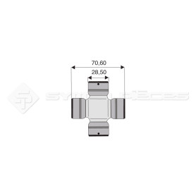 Croisillon circlips extérieurs - Diam. Croisillon : 28.5mm - Long. Entre circlips : 70.6mm