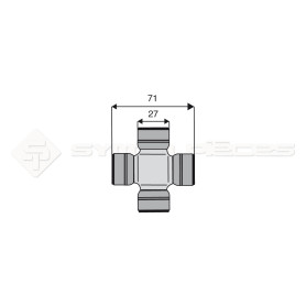 Croisillon circlips extérieurs - AGCO JD - Diam. Croisillon : 27mm - Long. Entre circlips : 71mm - Ref: CRO139117