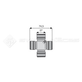 Croisillon circlips extérieurs - CASE IH. MF - Diam. Croisillon : 27mm - Long. Entre circlips : 74.5mm