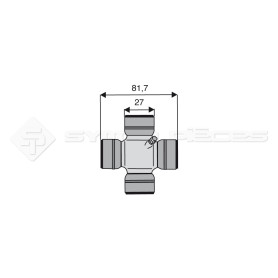 Croisillon circlips extérieurs - RENAULT - Diam. Croisillon : 27mm - Long. Entre circlips : 81.7mm - Ref: CRO037492