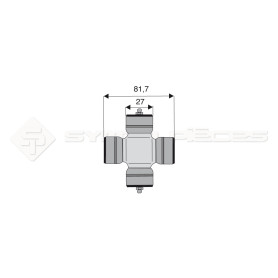 Croisillon circlips extérieurs - Diam. Croisillon : 27mm - Long. Entre circlips : 81.7mm - Ref: CRO105281