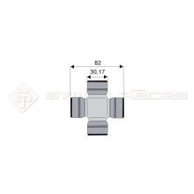 Croisillon circlips extérieurs - Diam. Croisillon : 30.17mm - Long. Entre circlips : 82mm - Ref: CRO144597