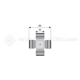 Croisillon circlips extérieurs - Diam. Croisillon : 32mm - Long. Entre circlips : 86mm - Ref: CRO137087