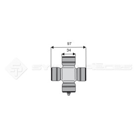 Croisillon circlips extérieurs - FORD. CASE IH. JD - Diam. Croisillon : 34mm - Long. Entre circlips : 97mm - Ref: CRO037498