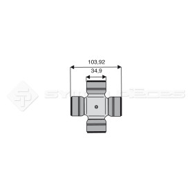 Croisillon circlips extérieurs - Diam. Croisillon : 34.9mm - Long. Entre circlips : 103.92mm