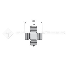 Croisillon circlips extérieurs - KHD. FENDT. CASE IH - Diam. Croisillon : 38mm - Long. Entre circlips : 106mm