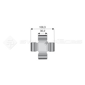 Croisillon circlips extérieurs - HESSTON/FORD - Diam. Croisillon : 30.2mm - Long. Entre circlips : 106.3mm