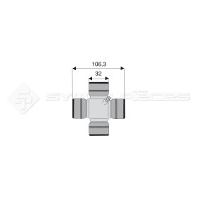 Croisillon circlips extérieurs - FIAT - Diam. Croisillon : 32mm - Long. Entre circlips : 106.3mm