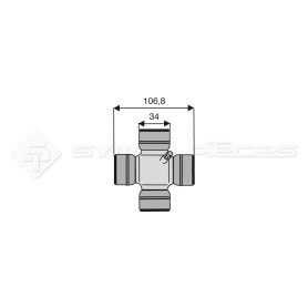 Croisillon circlips extérieurs - Diam. Croisillon : 34mm - Long. Entre circlips : 106.8mm