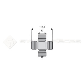 Croisillon circlips extérieurs - Diam. Croisillon : 42mm - Long. Entre circlips : 117.5mm