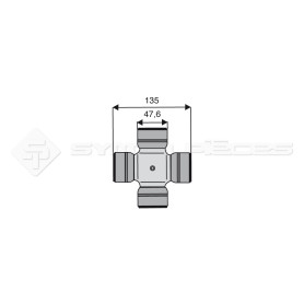 Croisillon circlips extérieurs - Diam. Croisillon : 47.6mm - Long. Entre circlips : 135mm