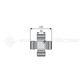 Croisillon à sertir - Diam. Croisillon : 49mm - Long. Entre circlips : 135mm - Ref: CRO013887