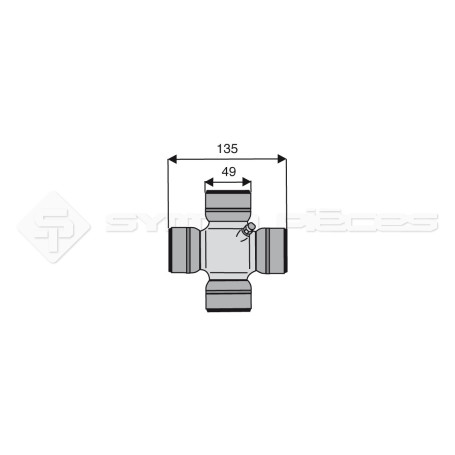 Croisillon à sertir - Diam. Croisillon : 49mm - Long. Entre circlips : 135mm