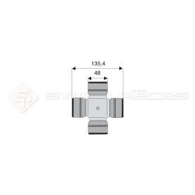 Croisillon circlips extérieurs - Diam. Croisillon : 48mm - Long. Entre circlips : 135.4mm