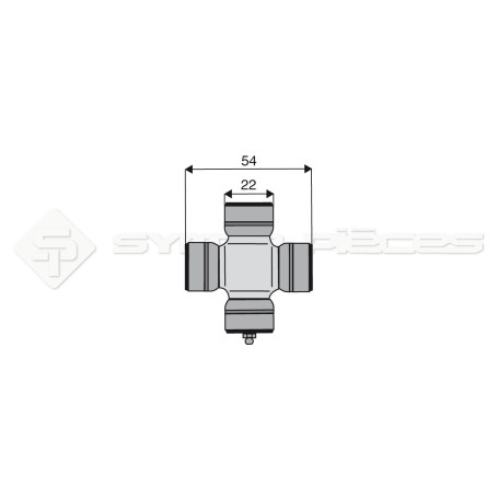 Croisillon circlips extérieurs - BONDIOLI ET PAVESI - Longueur: 54mm - Diam. Croisillon : 22mm