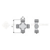 Croisillon circlips extérieurs - BONDIOLI ET PAVESI - Longueur: 76mm - Diam. Croisillon : 22mm - Ref: TR4120C0051