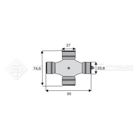 Croisillon circlips extérieurs - BENZI - Longueur: 74.6mm - Diam. Croisillon : 27mm - Ref: SY9056012