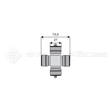 Croisillon circlips extérieurs - BONDIOLI ET PAVESI - Longueur: 74.6mm - Diam. Croisillon : 27mm