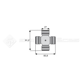 Croisillon circlips extérieurs - COMER - Longueur: 86mm - Diam. Croisillon : 27mm - Ref: CZ180014260