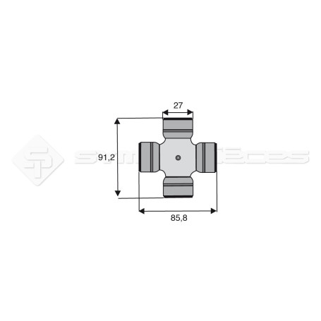 Croisillon circlips extérieurs - COMER - Longueur: 86mm - Diam. Croisillon : 27mm