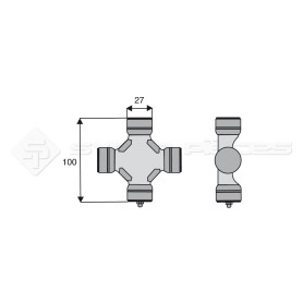 Croisillon circlips extérieurs - BONDIOLI ET PAVESI - Longueur: 100mm - Diam. Croisillon : 27mm