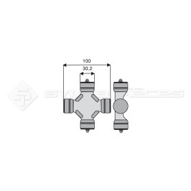 Croisillon circlips extérieurs - BONDIOLI ET PAVESI - Longueur: 100mm - Diam. Croisillon : 30.2mm - Ref: TR684