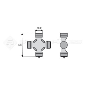 Croisillon circlips extérieurs - BONDIOLI ET PAVESI - Longueur: 106mm - Diam. Croisillon : 30.2mm