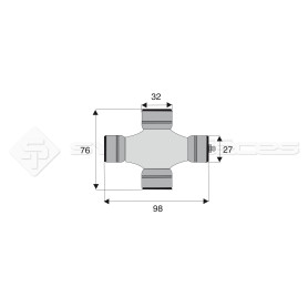 Croisillon circlips extérieurs - BENZI - Longueur: 76mm - Diam. Croisillon : 32mm