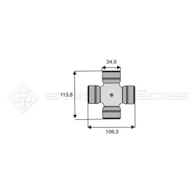 Croisillon circlips extérieurs - COMER - Longueur: 106.3mm - Diam. Croisillon : 34.9mm