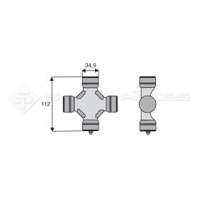 Croisillon circlips extérieurs - BONDIOLI ET PAVESI - Longueur: 112mm - Diam. Croisillon : 34.9mm