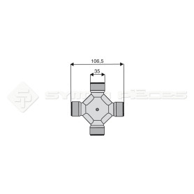 Croisillon circlips extérieurs - BONDIOLI ET PAVESI - Longueur: 106.5mm - Diam. Croisillon : 35mm - Ref: TR412080012