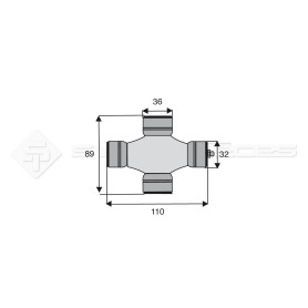 Croisillon circlips extérieurs - BENZI - Longueur: 89mm - Diam. Croisillon : 36mm