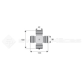 Croisillon circlips extérieurs - WALTERSCHEID - Longueur: 104mm - Diam. Croisillon : 42mm