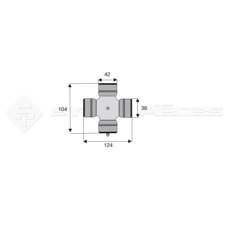 Croisillon circlips extérieurs - WALTERSCHEID - Longueur: 104mm - Diam. Croisillon : 42mm