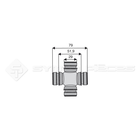 Croisillon circlips intérieurs - TOYOTA - Diam. Croisillon : 29mm - Long. Entre circlips : 51.9mm