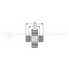 Croisillon circlips intérieurs - CHEROKEE - Diam. Croisillon : 27mm - Long. Entre circlips : 52.6mm - Ref: CRO041779