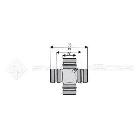 Croisillon circlips intérieurs - Diam. Croisillon : 30mm - Long. Entre circlips : 57mm - Ref: CRO002432