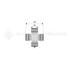 Croisillon circlips extérieurs - MITSUBISHI - Diam. Croisillon : 26mm - Long. Entre circlips : 68mm - Ref: CRO089383
