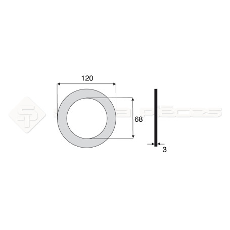 Garniture - Alésage : 68mm - Hauteur : 3mm - Diam. Ext : 120mm - Réf: DA17645