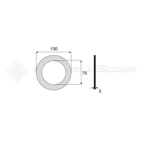 Garniture - Alésage : 75mm - Hauteur : 5mm - Diam. Ext : 130mm - Réf: DA17647 - Ref: SY3E3707188