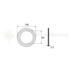 Garniture - Alésage : 85mm - Hauteur : 3.5mm - Diam. Ext : 148mm - Réf: DA17648