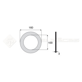 Garniture - Alésage : 100mm - Hauteur : 3mm - Diam. Ext : 160mm - Réf: DA17649